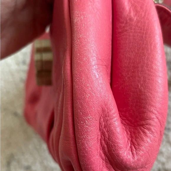 BCBG Maxazria Pink Leather Chain Shoulder Bag - Picture 9 of 10